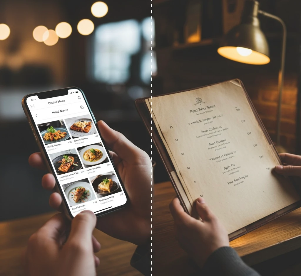 digital menu vs paper menu