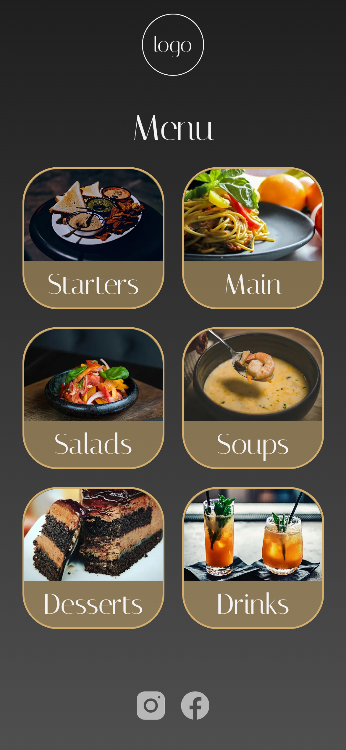 Tropical organic digital restaurant menu template